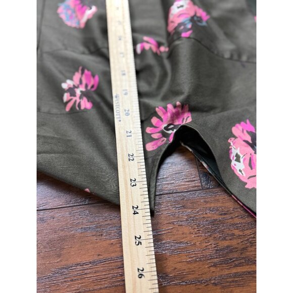 Boden Olive Floral Cap Sleeve Sheath Elegant Dress Size US 18 L Pink Green Midi - Picture 6 of 11